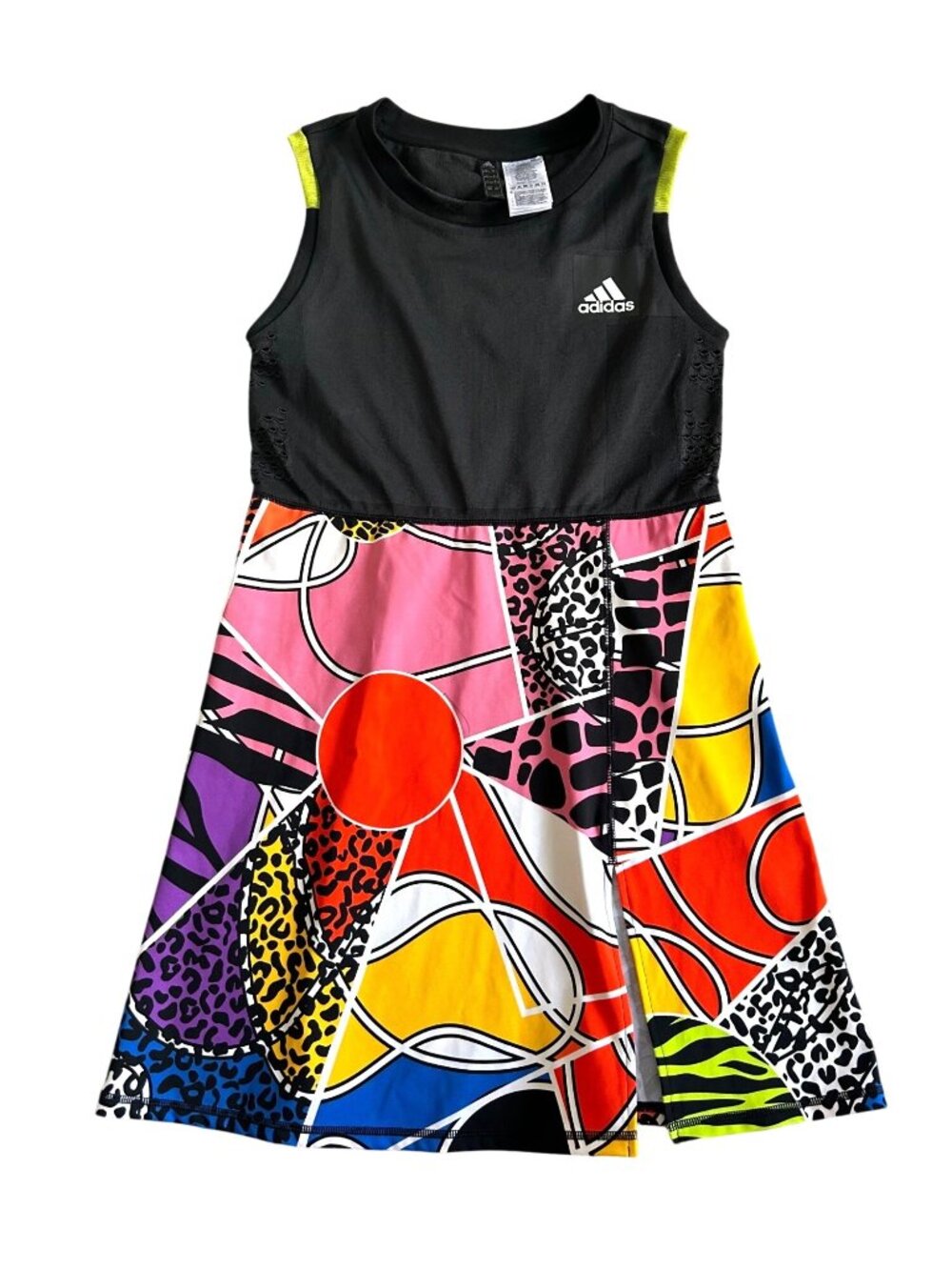 Adidas Women's Sz M Rich Mnisi Tennis Primeknit Dress Colorful Abstract Skirt